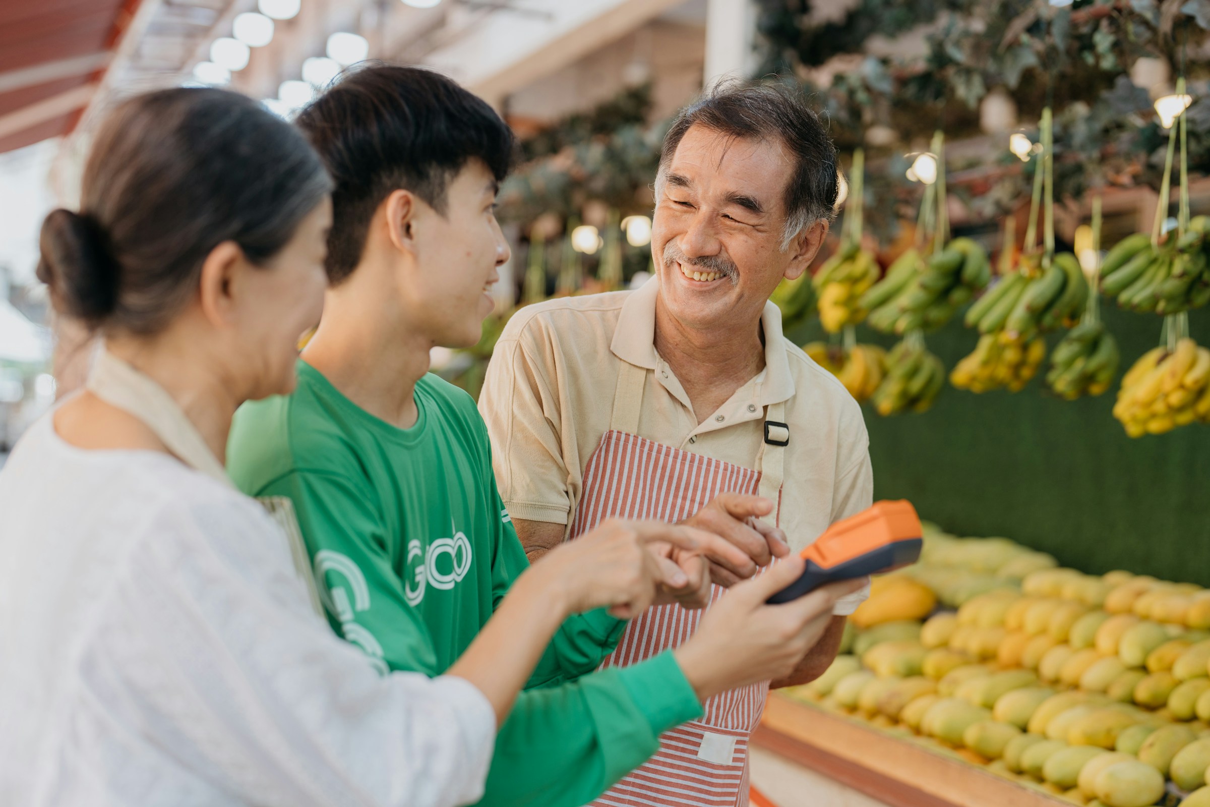 Staff helping customer